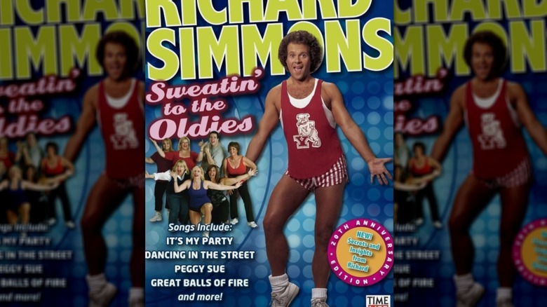 Photo of cover of a Sweatin' to the Oldies tape with Richard Simmons smiling