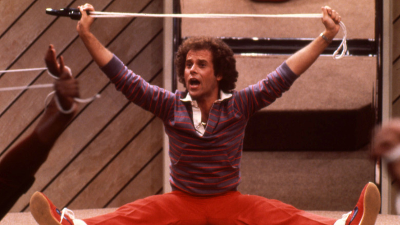 Richard Simmons leading a floor exercise in the 1980s for a TV show