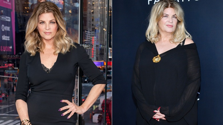 Side-by-side photos showing Kirstie Alley during and after her Jenny Craig endorsement