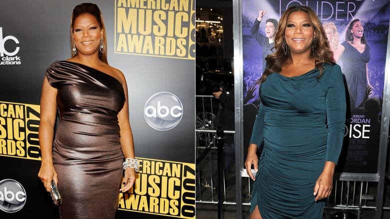 Side-by-side photos showing Queen Latifah during and after her Jenny Craig endorsement