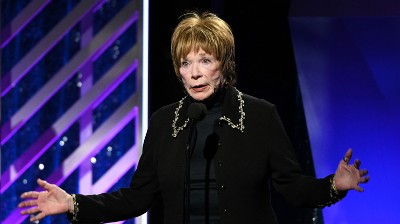Shirley MacLaine giving a speech