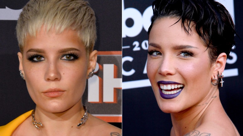 Halsey before and after she quit smoking