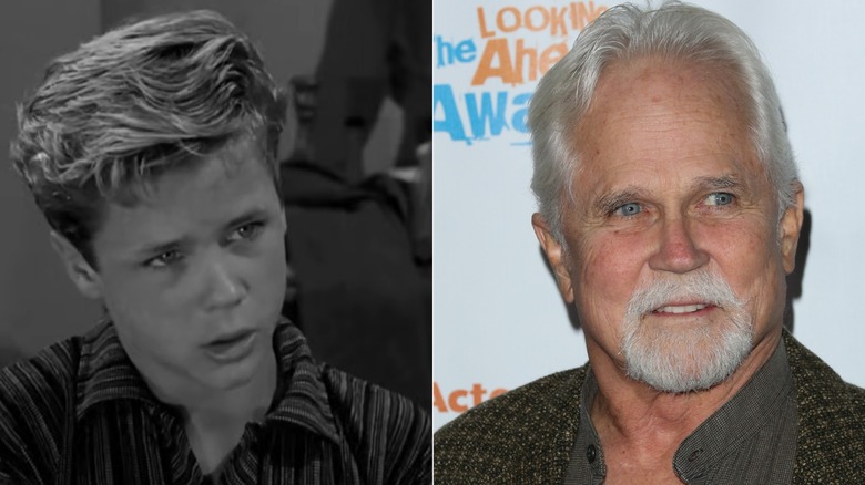 A side-by-side photo showing Tony Dow over the years