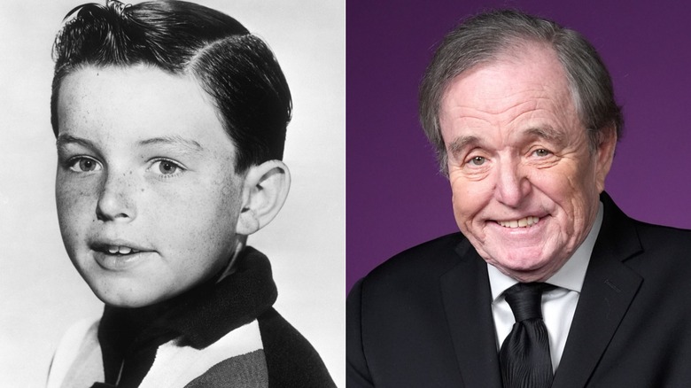 A side-by-side photo showing Jerry Mathers over the years